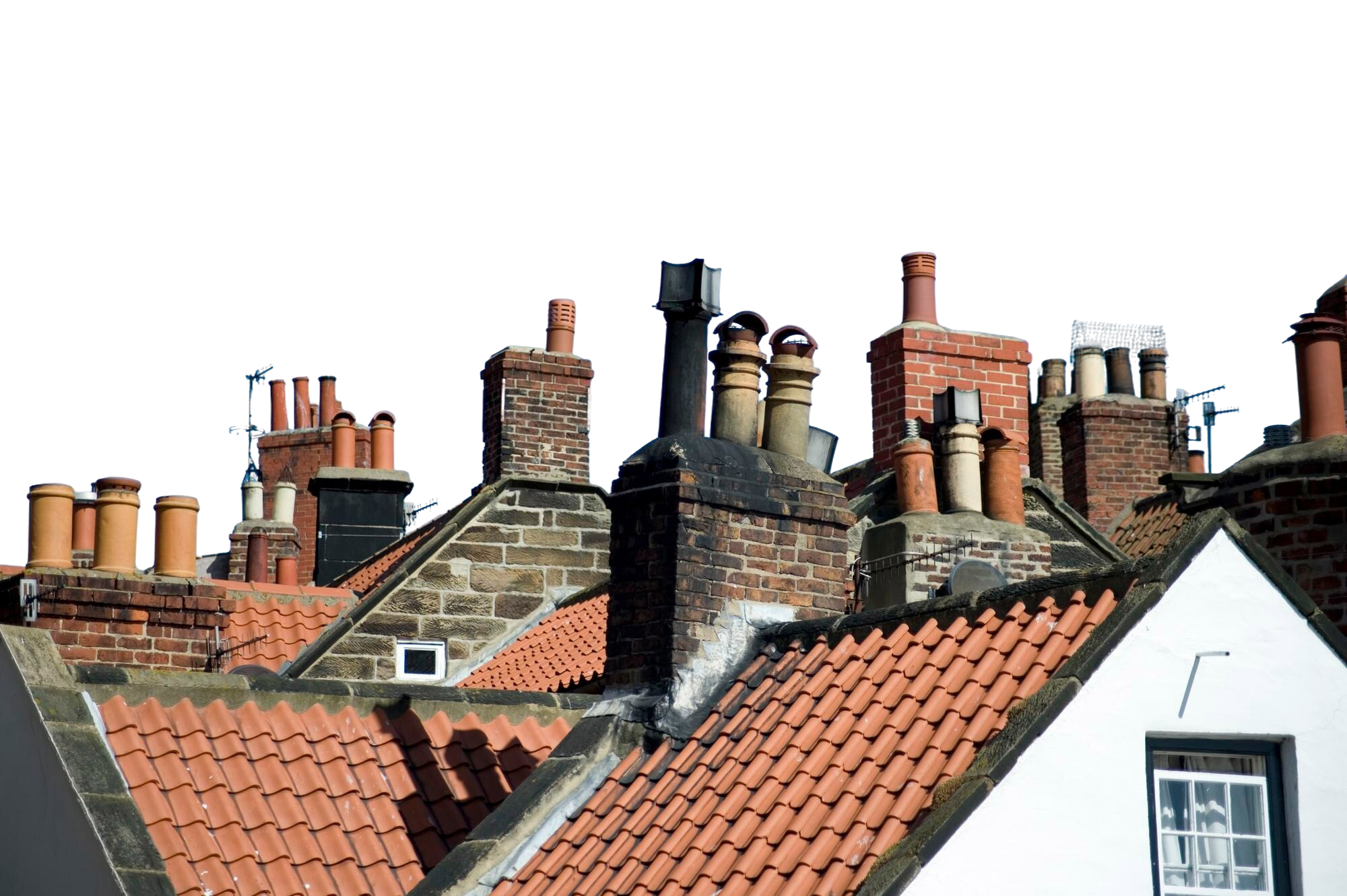 Oprava prasklého komína s vypadávajícími cihlami - práce ve výškách Praha a okolí